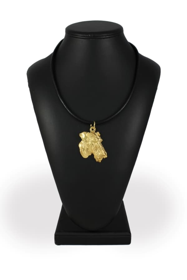 Airedale Terrier, Waterside Terrier - halsband med en hund i presentförpackning, guldpläterat hänge för en hundfantast, iögonfallande Art-Dog-smycken