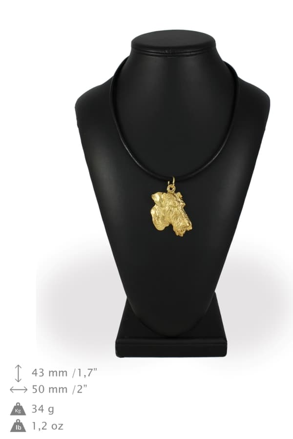 Airedale Terrier, Waterside Terrier - halsband med en hund i presentförpackning, guldpläterat hänge för en hundfantast, iögonfallande Art-Dog-smycken