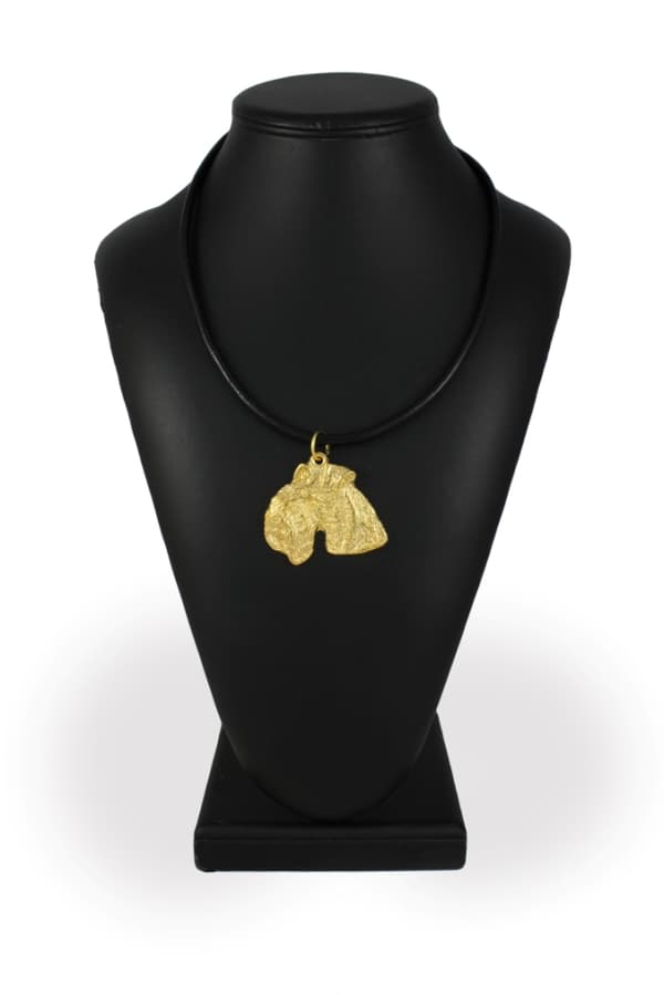 Lakeland Terrier - halsband med en hund i presentförpackning, guldpläterat hänge för en hundfantast, iögonfallande Art-Dog-smycken
