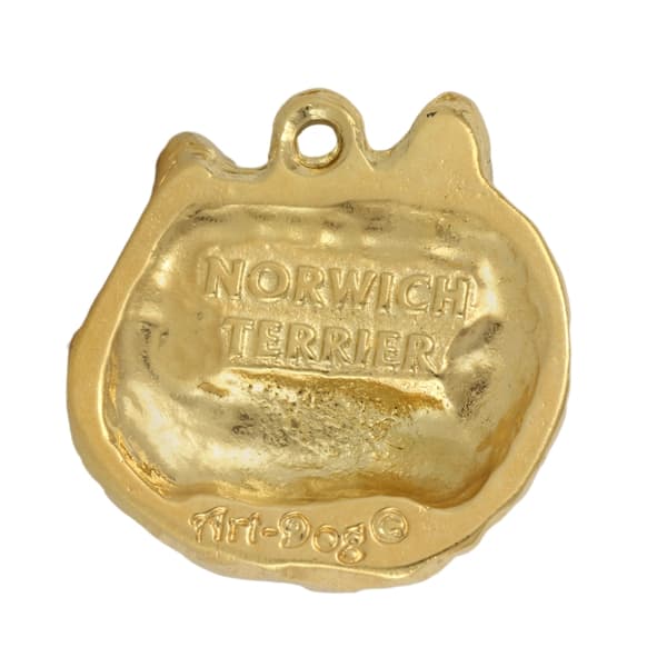 Norwich Terrier - halsband med en hund i presentask, guldpläterat hänge för en hundfantast, iögonfallande Art-Dog-smycken