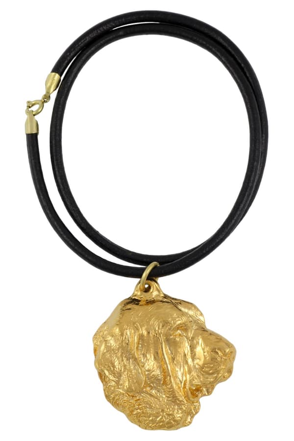 Spanish Mastiff - halsband med en hund i presentask, guldpläterat hänge för en hundfantast, iögonfallande Art-Dog-smycken