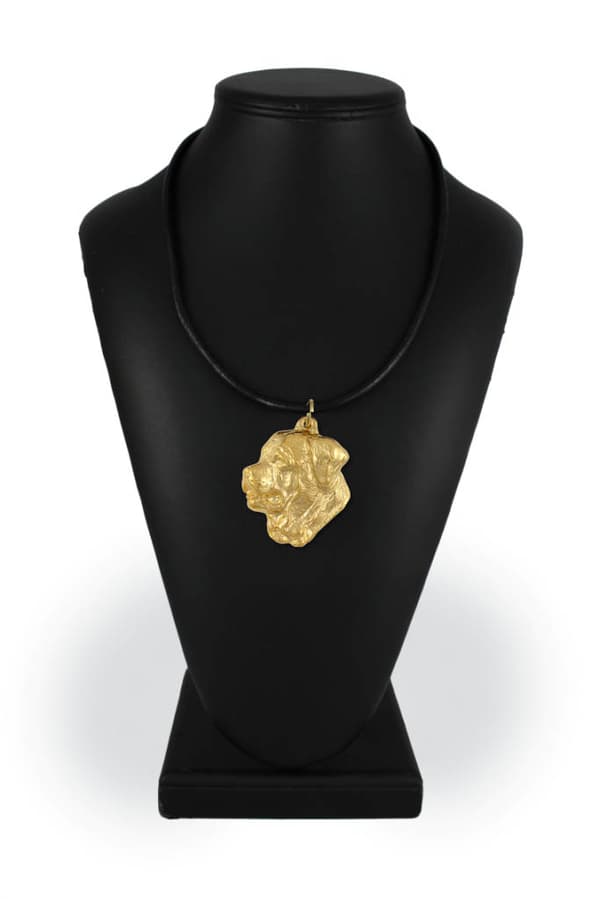 Tosa Inu, Tosa-inu, Japanese Mastiff - halsband med en hund i presentask, guldpläterat hänge för en hundfantast, iögonfallande Art-Dog-smycken