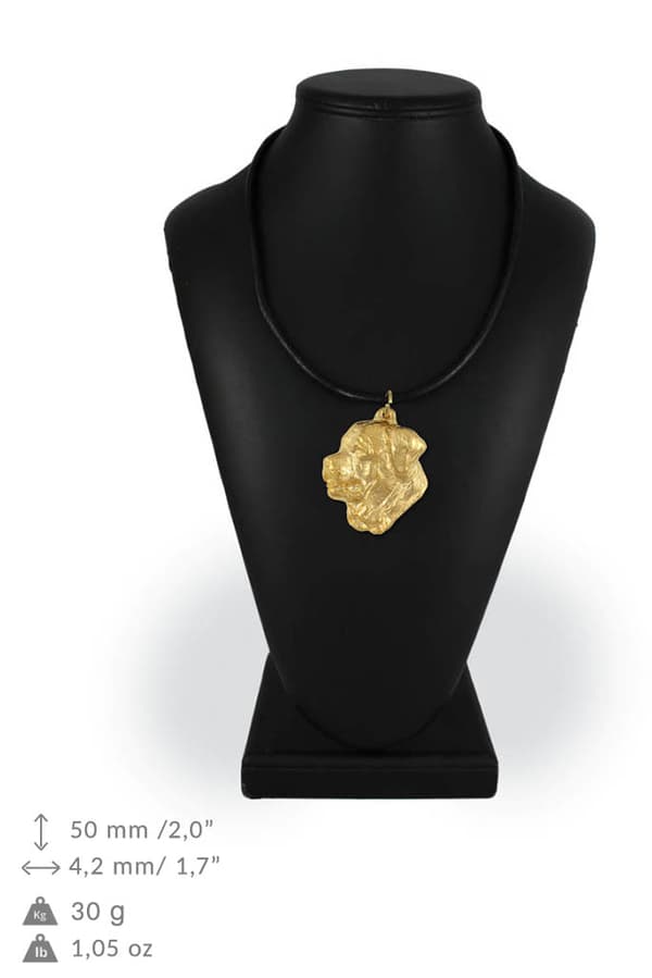Tosa Inu, Tosa-inu, Japanese Mastiff - halsband med en hund i presentask, guldpläterat hänge för en hundfantast, iögonfallande Art-Dog-smycken