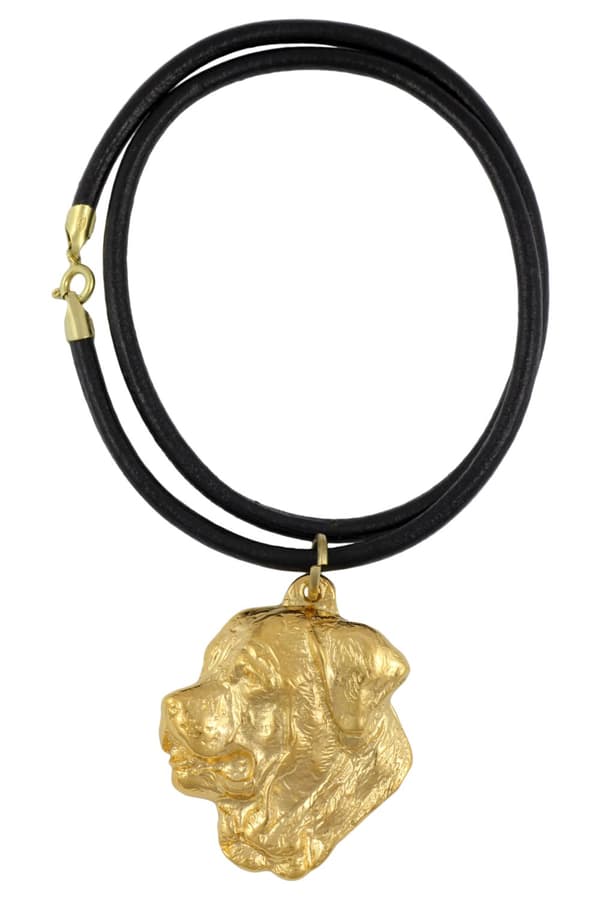 Tosa Inu, Tosa-inu, Japanese Mastiff - halsband med en hund i presentask, guldpläterat hänge för en hundfantast, iögonfallande Art-Dog-smycken