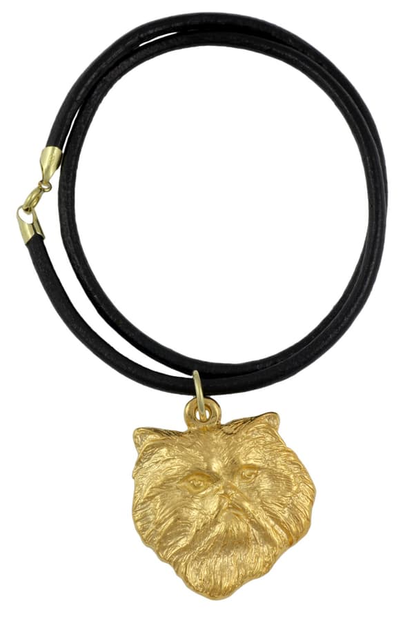 Persiskt - halsband med en katt i presentask, guldpläterat hänge för en kattfantast, imponerande smycken av Art-Dog