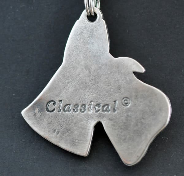Skotsk terrier, Aberdeen Terrier I - halsband med en hund i presentask, silverpläterad medaljong för en hundfantast, iögonfallande hänge från Art-Dog