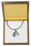 Miniatyrbild 1 av 8: Skotsk terrier, Aberdeen Terrier I - halsband med en hund i presentask, silverpläterad medaljong för en hundfantast, iögonfallande hänge från Art-Dog