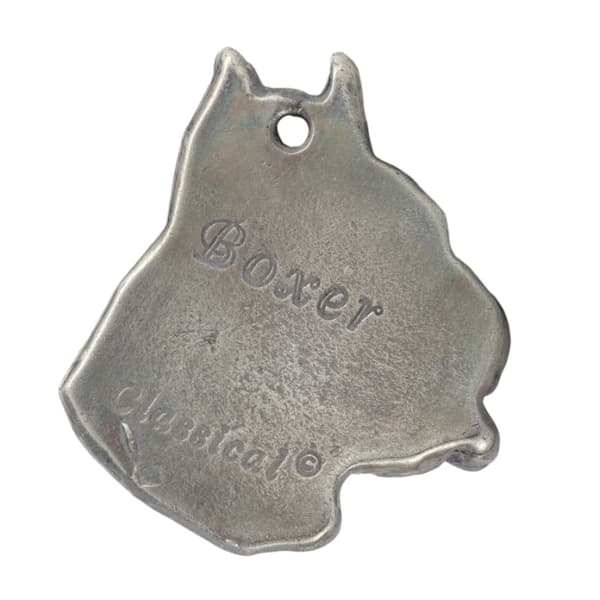 Boxer, Boxer I - halskæde med en hund i gaveæske, forsølvet medaljon til en hundefan, iøjnefaldende Art-Dog vedhæng
