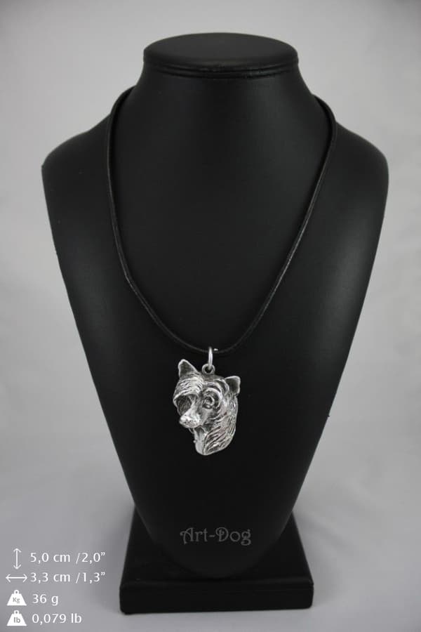 Chinese Crested Dog - halsband med en hund i presentask, silverpläterad medaljong för en hundfantast, attraktivt hänge från Art-Dog