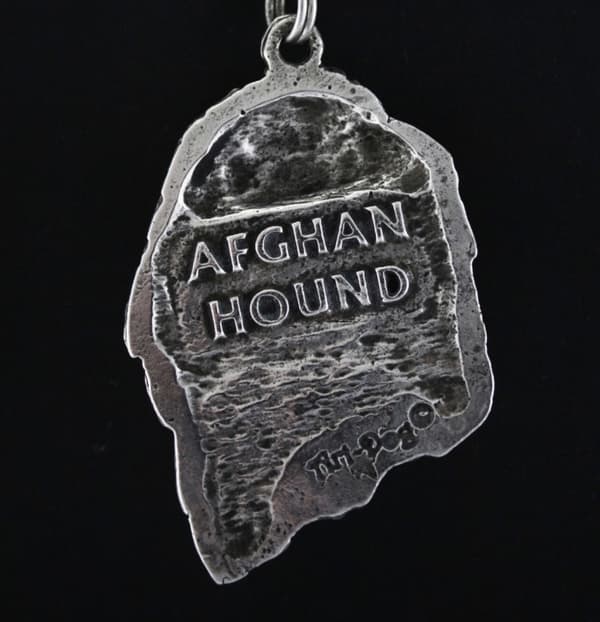 Afghan Hound I - halskæde med en hund i gaveæske, sølvbelagt medaljon til en hundefan, iøjnefaldende Art-Dog vedhæng