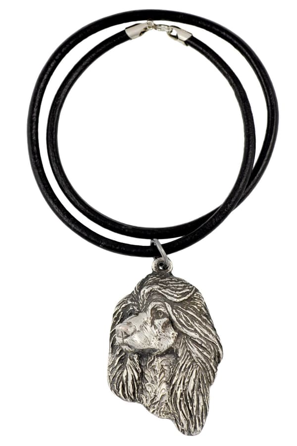Afghan Hound I - halskæde med en hund i gaveæske, sølvbelagt medaljon til en hundefan, iøjnefaldende Art-Dog vedhæng