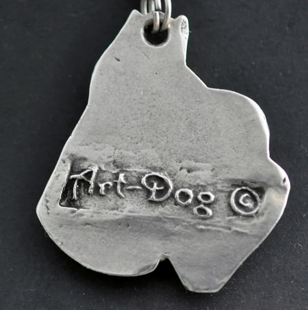 Schnauzer, Schnauzer II - halskæde med en hund i gaveæske, forsølvet medaljon til en hundefan, iøjnefaldende Art-Dog vedhæng