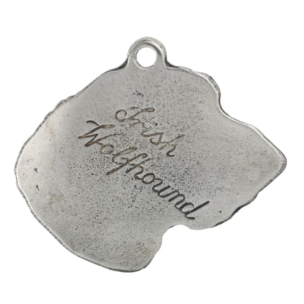 Irländsk varghund, irländsk varghund I - halsband med en hund i presentask, silverpläterad medaljong för en hundfantast, snyggt hänge från Art-Dog