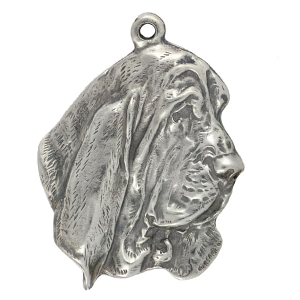 Basset Hound III - kaulakoru koiralla lahjarasiassa, hopeoitu medaljonki koirafanille, katseenvangitsija Art-Dogin riipus