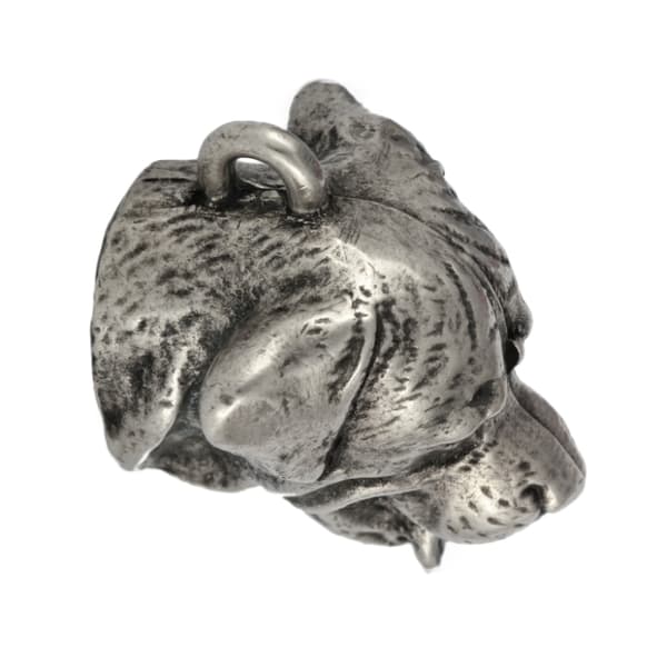 Rottweiler - kaulakoru koiralla lahjarasiassa, hopeoitu medaljonki koirafanille, katseenvangitsija Art-Dog riipus