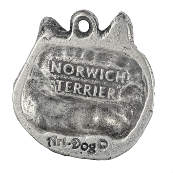 Norwich Terrier - ett halsband med en hund i en presentask, en silverpläterad medaljong för en hundfantast, ett iögonfallande hänge från Art-Dog