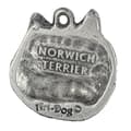 Miniatyrbild 8 av 8: Norwich Terrier - ett halsband med en hund i en presentask, en silverpläterad medaljong för en hundfantast, ett iögonfallande hänge från Art-Dog