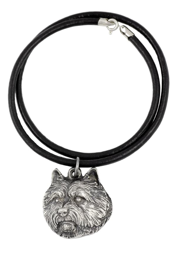 Norwich Terrier - ett halsband med en hund i en presentask, en silverpläterad medaljong för en hundfantast, ett iögonfallande hänge från Art-Dog