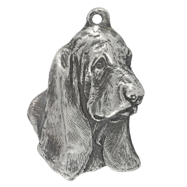 Basset Hound II - ett halsband med en hund i en presentask, en silverpläterad medaljong för en hundfantast, ett iögonfallande hänge från Art-Dog