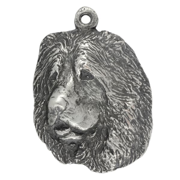 Kaukasianpaimenkoira - kaulakoru koiran kanssa lahjarasiassa, hopeoitu medaljonki koirafanille, katseenvangitsija Art-Dogin riipus