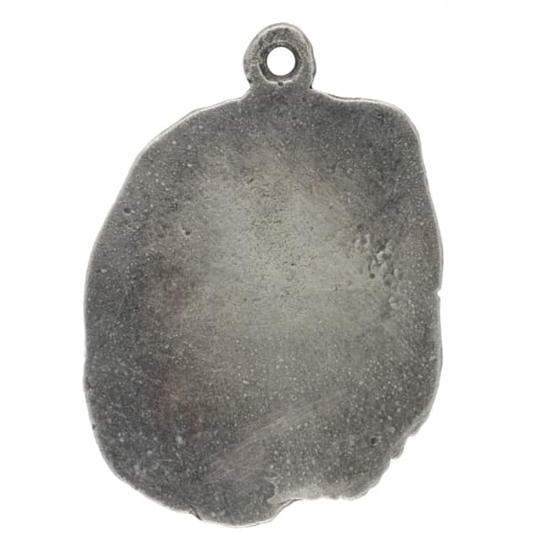 Kaukasianpaimenkoira - kaulakoru koiran kanssa lahjarasiassa, hopeoitu medaljonki koirafanille, katseenvangitsija Art-Dogin riipus