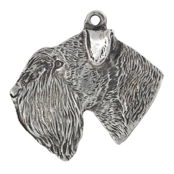 Schnauzer, Schnauzer III - halsband med en hund i presentförpackning, silverpläterad medaljong för en hundfantast, iögonfallande Art-Dog-hänge
