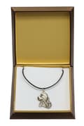 Miniatyrbillede 1 af 6: Engelsk Cocker Spaniel - halskæde med en hund i gaveæske, sølvbelagt medaljon til en hundefan, iøjnefaldende Art-Dog vedhæng
