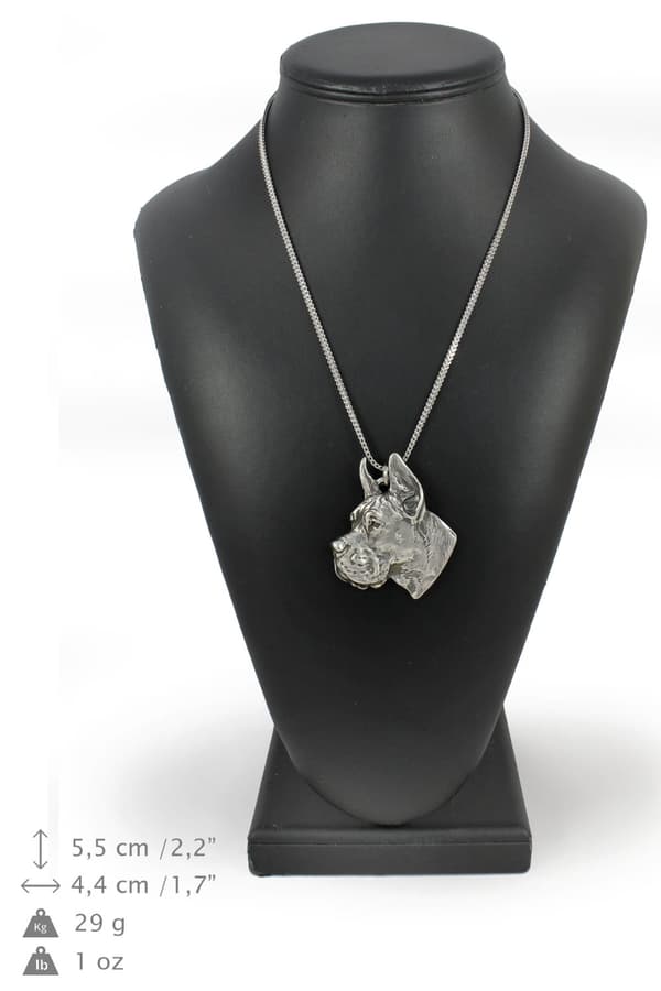 Great Dane I - halsband med en hund, hundhänge på en silverkedja, unika Art-Dog-smycken
