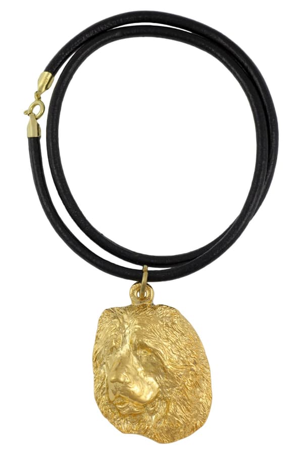 Kaukasisk herdehund - halsband med en hund i presentförpackning, guldpläterat hänge för en hundfantast, iögonfallande Art-Dog-smycken