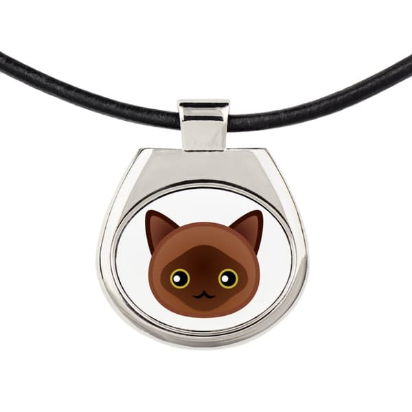 Burmesiskt hängande halsband med grafik på en remkedja från Art-Dog