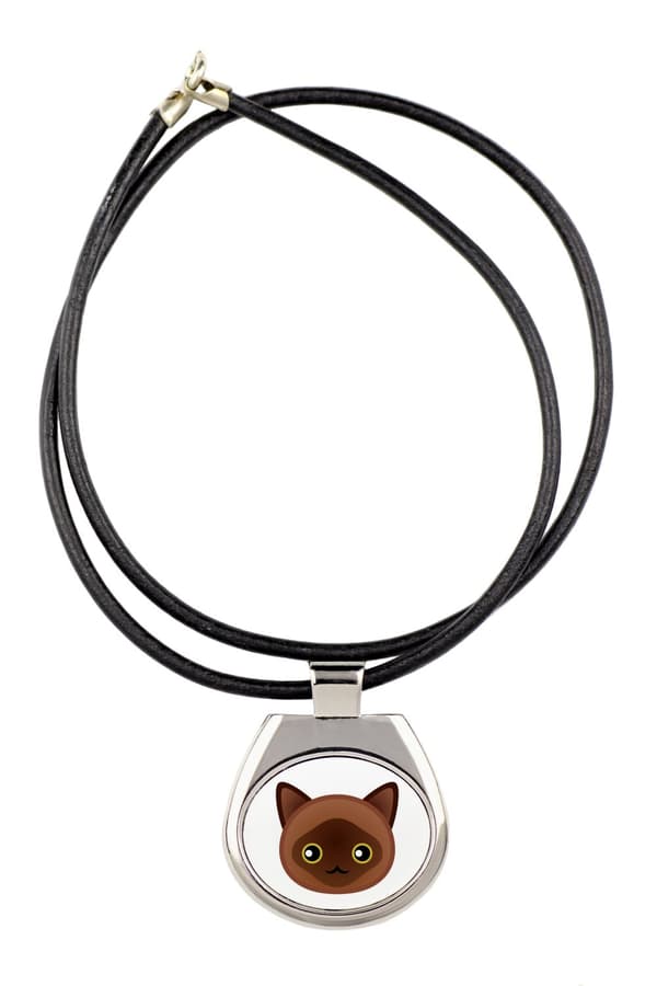 Burmesiskt hängande halsband med grafik på en remkedja från Art-Dog