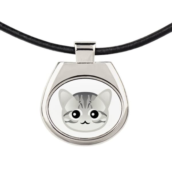 Amerikanskt korthår - hängande halsband med grafik på en remkedja från Art-Dog