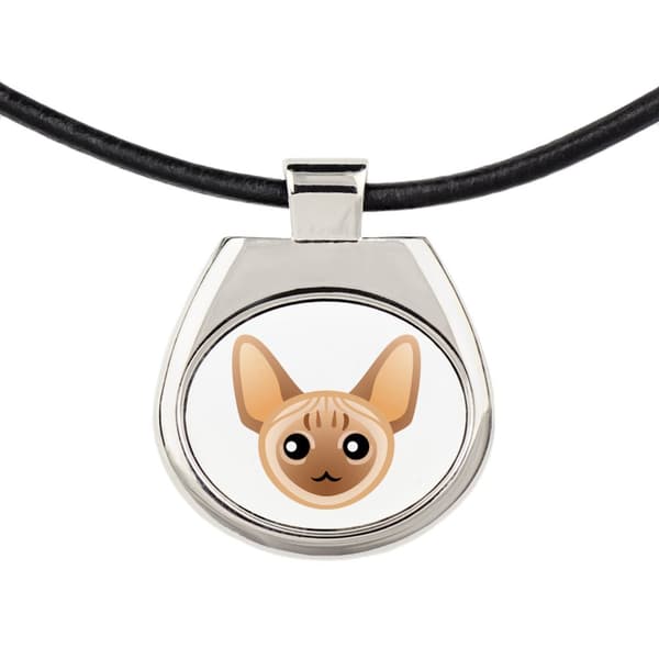 Devon Rex - hängande halsband med grafik på en remkedja från Art-Dog