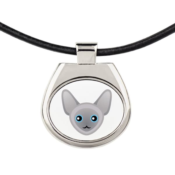 Peterbald - hängande halsband med grafik på en remkedja från Art-Dog