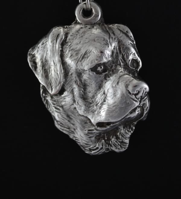 Rottweiler I - halsband med en hund, hundhänge på en silverkedja, unika Art-Dog-smycken