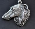 Pikkukuva 2 / 8: Russian Borzoi, Borzoi, Barzoi - kaulakoru koiralla, koirariipus hopeaketjussa, ainutlaatuiset Art-Dog korut