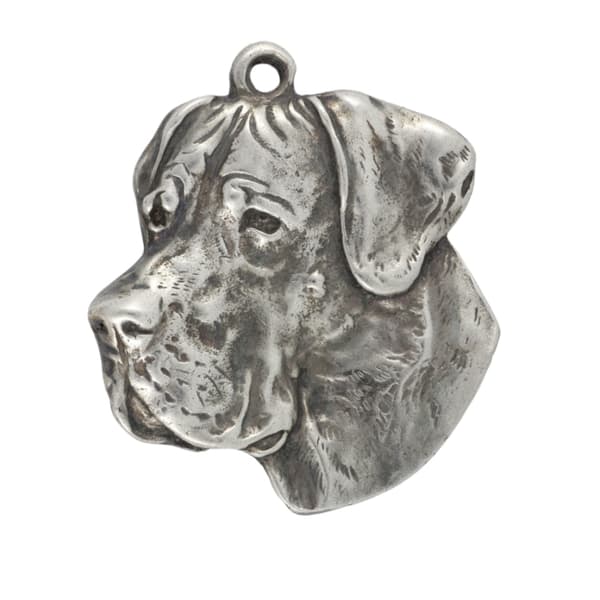 Grand Danois - halsband med en hund, hundhänge på en silverkedja, unika Art-Dog-smycken