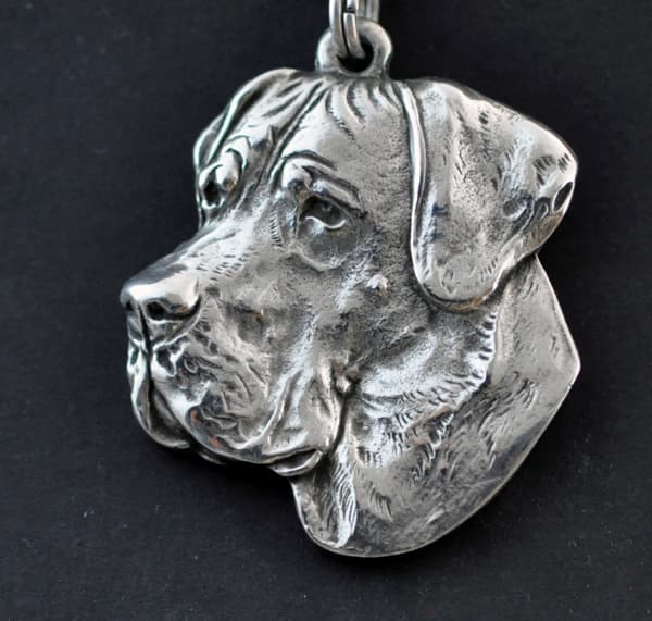 Grand Danois - halsband med en hund, hundhänge på en silverkedja, unika Art-Dog-smycken