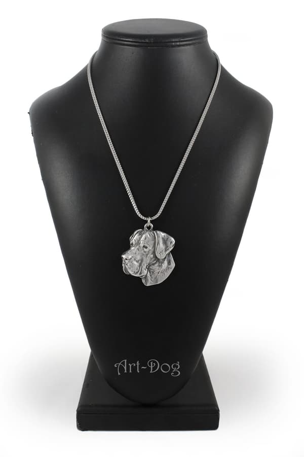 Grand Danois - halsband med en hund, hundhänge på en silverkedja, unika Art-Dog-smycken