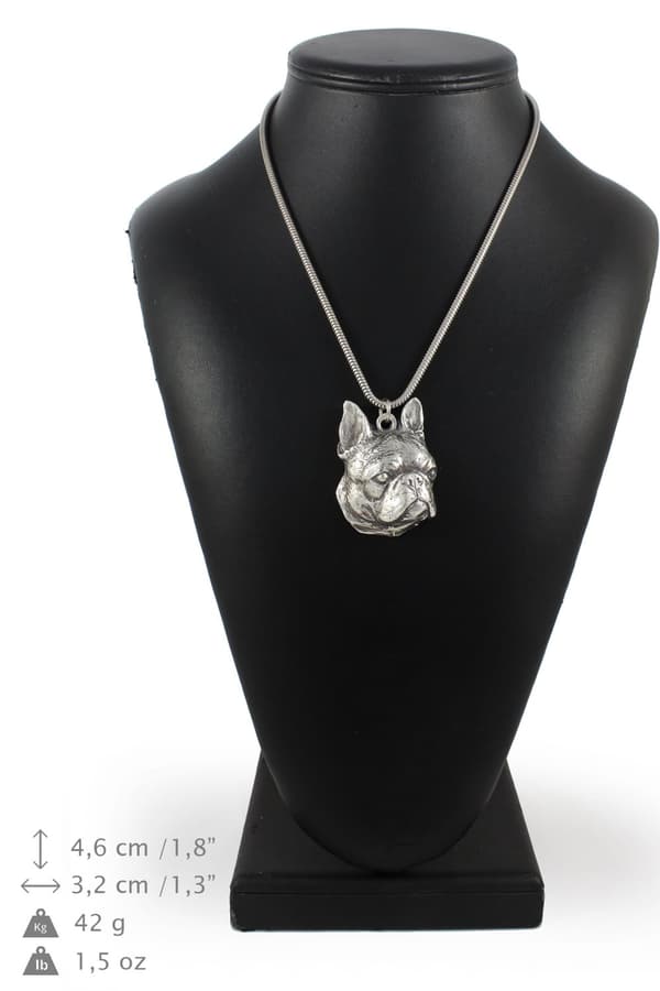 Boston Terrier, Boston Bull Terrier - hundhalsband, hundhänge på en silverkedja, unika Art-Dog-smycken