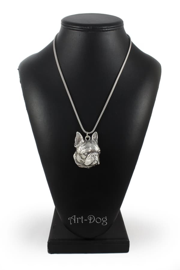 Boston Terrier, Boston Bull Terrier - hundhalsband, hundhänge på en silverkedja, unika Art-Dog-smycken