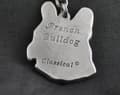 Miniatyrbild 3 av 8: Fransk bulldog I - halsband med hund, hundhänge på en silverkedja, unika Art-Dog-smycken