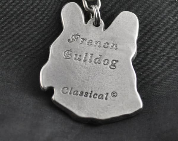 Fransk bulldog I - halsband med hund, hundhänge på en silverkedja, unika Art-Dog-smycken