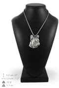 Miniatyrbild 6 av 8: Fransk bulldog I - halsband med hund, hundhänge på en silverkedja, unika Art-Dog-smycken