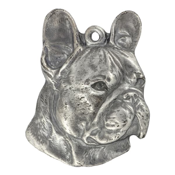 Fransk bulldog I - halsband med hund, hundhänge på en silverkedja, unika Art-Dog-smycken