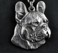 Miniatyrbild 2 av 8: Fransk bulldog I - halsband med hund, hundhänge på en silverkedja, unika Art-Dog-smycken