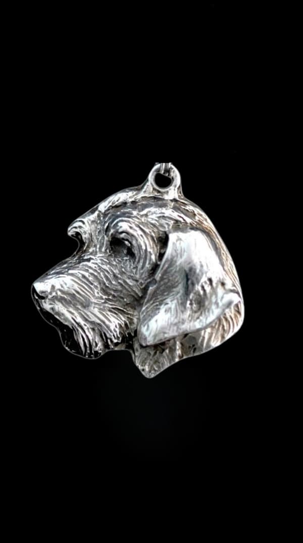 Stråhåret gravhund II - halskæde med hund, hundevedhæng på sølvkæde, unikke Art-Dog smykker