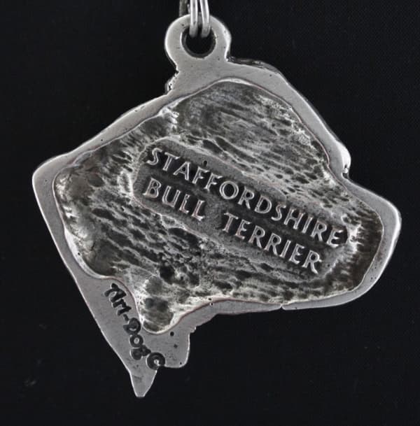 Staffordshire Bull Terrier, Staffik, Staffi II - halsband med en hund, hundhänge på en silverkedja, unika Art-Dog-smycken