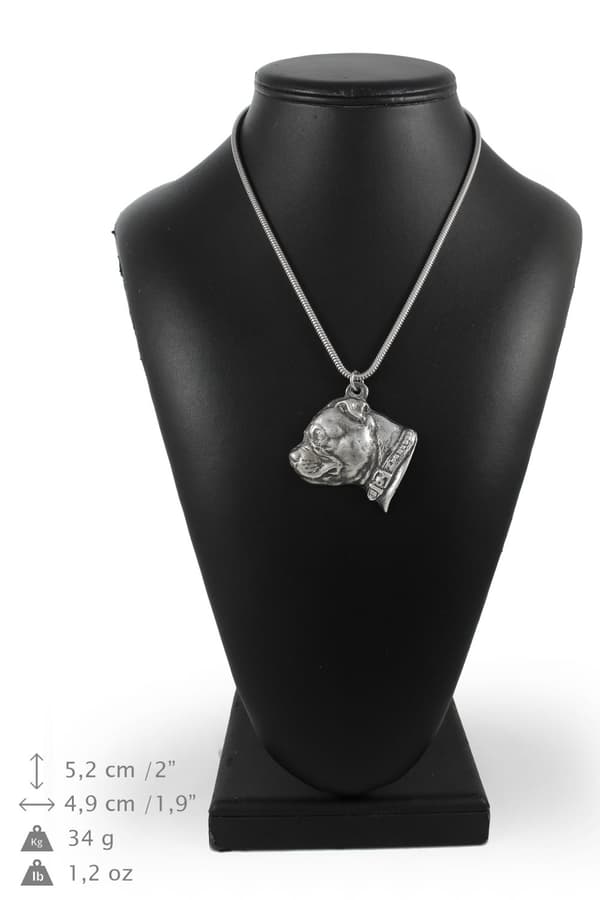 Staffordshire Bull Terrier, Staffik, Staffi II - halsband med en hund, hundhänge på en silverkedja, unika Art-Dog-smycken