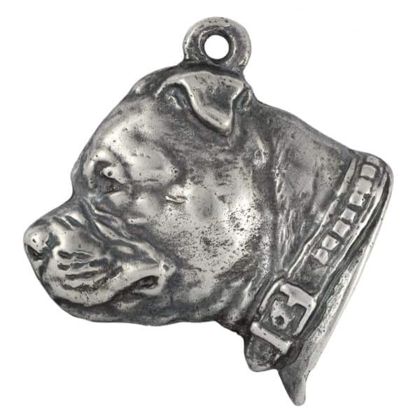 Staffordshire Bull Terrier, Staffik, Staffi II - halsband med en hund, hundhänge på en silverkedja, unika Art-Dog-smycken